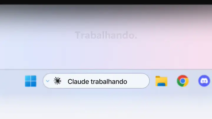Claude trabalhando, depois precisa de você (laranja), depois pronto (verde)